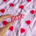 Red acrylic xoxo cake topper for Valentine's Day party and romantic cake decorations. - Double Layer XOXO Red Rose Red / Cake Side Decoration