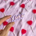 Valentine's Acrylic XOXO Cake Topper Double Layer Party Dessert Decoration Variant - Double Layer XOXO Pink Purple / Cake Side Decoration