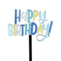 Bunter Acryl Happy Birthday Kuchendekoration Detail, farbiger Schriftzug Aufsatz für Party. - UV Farbdruck Stil 1 / 1.3mm Dicke Acryl Ca. 9cm Breit
