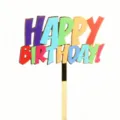 Bunter Acryl Geburtstag Kuchenaufsatz, INS Stil mehrfarbige Deko Stecker für Kuchen Feier. - UV Farbdruck Stil 9 / 1.3mm Dicke Acryl Ca. 9cm Breit