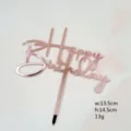 Roségoldenes Acryl Happy Birthday Kuchentopfer, elegante Party Dessert Deko Variante - Roségold Acryl HB