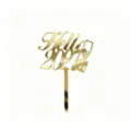 Gold acrylic 2027 New Year cake topper, Hello 2027 sparkling party dessert decoration. - Hello Wine Glass 2027