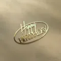 Gold Acryl Happy Birthday Kuchendekoration ovaler Rahmen Party Dessert Backen Zubehoer Deko - Happy Birthday Gold Oval (Breite ca. 10CM) / 1.3mm Dicke Acryl