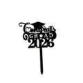 Black 2026 Graduation Cake Topper Acrylic Congrats Grad Party Dessert Decoration Supply - 2026 Graduation Cake Topper 2 / 1 Piece / Black