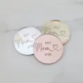 Acrylic Best Mum Ever cake topper decoration set for Mother's Day party baking supplies. - Best Mum Ever (03) / 5cm Diameter Style 03 / Gold