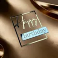 Acryl Happy Birthday Kuchendeko Goldene Tortenstecker Geburtstag Party Deko Topper - Doppelschicht Happy Birthday Gold & Silber Quadratisch (Breite ca. 8CM) / 1.3mm Dicke Acryl