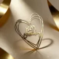 Goldener Acryl Geburtstag Kuchen Topper Herzform Party Dekoration Dessert Aufleger stilvoll - Happy Birthday Herz Gold (Breite ca. 8CM) / 1.3mm Dicke Acryl