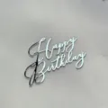 Silberner Acryl Happy Birthday Kuchendeckel Spiegeleffekt Seiten Deko fur Geburtstage - Happy Birthday Buchstaben 1 Silber (Breite ca. 9CM) / 1.3mm Dicke Acryl