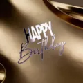 Ins Stil Silber Spiegel Acryl Happy Birthday Tortenaufsatz elegante Deko für Kuchen. - Happy Birthday Buchstaben 2 Roségold (Breite ca. 9CM) / 1.3mm Dicke Acryl