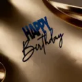Goldene Acryl Happy Birthday Kuchen Topper Dekoration für Party Backen Zubehör toll - Happy Birthday Buchstaben 2 Schwarz (Breite ca. 9CM) / 1.3mm Dicke Acryl