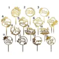 Gold Acryl Hochzeit Tortenaufsatz Mr und Mrs Brautpaar Party Dessert Dekoration 14 Stile - Gold Stil 1 / Ca. 10 cm Breite