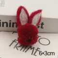 Handmade wool felt red rabbit head DIY accessory for phone case and brooch decoration. - Red