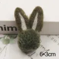 Wool felt rabbit head accessory, cute plush bunny ears detail for DIY phone case decor. - Army Green