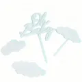 Blue Oh Baby cake topper set with cute cloud shapes for baby shower birthday party decor. - Blue Letter DIY Cloud Collection / 1.3MM Thickness / Blue