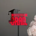 Graduation cake topper acrylic congrats grad red black party decor cake insert supplies - Mirror Red & Black Double-Layer Congrats Grad / 1.3mm Thick/Width Approx 9cm / Red & Black