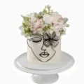 Ins Style Abstract Face Cake Topper Acrylic Butterfly Line Art Party Decoration White - Butterfly 1