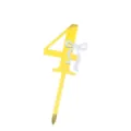 Gold acrylic number 4 cake topper with white bow, perfect for birthday party decorations. - Number 4 (Double Bow) / 6x14.5cm / Gold