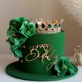 Ins style couronne d'or fleur verte acrylique joyeux anniversaire cake topper deco fete - Or Happy Birthday 2 / 1.3mm (Largeur Environ 8cm)