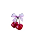 Acrylic cherry bow cake topper detail, cute ins style birthday party dessert decoration. - Cherry Topper / Height 8cm