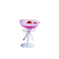 Acrylic cocktail glass cake side decoration insert detail close up for birthday party. - Bow Glass Topper / Height 8cm