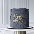 Décoration de gâteau Joyeux Anniversaire en acrylique et gâteau noir texturé pour fête - Or Happy Birthday 3 / 1.3mm (Largeur Environ 8cm)