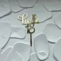 Gold acrylic Hello 18 cake topper birthday party decoration dessert table dessert insert. - Hello 18 Style