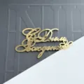 Gold acrylic Russian Happy Birthday cake topper for party dessert decoration insert supplies - Gold Russian Birthday Style 6