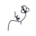 Minimalist abstract face continuous line art acrylic cake topper floral baking decoration - Butterfly 3 Black