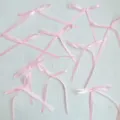 Cute pink satin ribbon bows set for gift wrapping, crafts, and party decoration items. - Pink Bow Medium / 10 Pieces