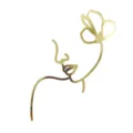 Gold acrylic abstract face cake topper, elegant line art dessert decoration for parties. - Butterfly 3 Gold