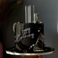 Décoration gâteau Acryl Happy Birthday et kit billet pour fête anniversaire homme chic - Argent Happy Birthday 10 / 1.3mm (Largeur Environ 8cm)