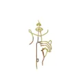 Gold acrylic abstract face cake topper, minimalist line art cake decoration for parties. - Gold Quiet Woman Silhouette