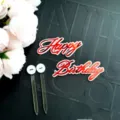 Κόκκινο διπλής στρώσης ακρυλικό Happy Birthday τοππερ κέικ για διακόσμηση πάρτι - Κόκκινο Ροζ Διπλό Στρώμα Happy Birthday Καθρέφτης