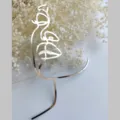 Gold abstract face line art acrylic cake topper for gorgeous birthday party decoration - Woman Avatar 1 Silver