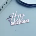 Silberner Acryl Happy Birthday Tortenaufsatz für Party Feier, exquisite Kuchendeko Einlage. - Herz-Stil / 1.3mm Dicke Breite Ca. 9CM / Roségold