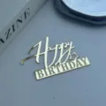 Goldener Acryl Happy Birthday Kuhentopper mit Stern-Design für Partydekoration Feier. - Stern-Stil / 1.3mm Dicke Breite Ca. 9CM / Gold