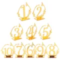 Conjunto de números de mesa de boda de acrílico dorado, números 1 a 10 con diseño de corona. - Número 1 / Dorado
