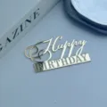 Gold Acryl Happy Birthday Kuchendekoration Spiegeloptik Party Dessert Topper - Happy Birthday Stil 3 / 1.3mm Dicke Breite Ca. 9CM / Gold