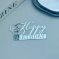 Silberne Happy Birthday Acryl Torte Topper Kuchen Dekoration fur Geburtstag Party Feier - Happy Birthday Stil 3 / 1.3mm Dicke Breite Ca. 9CM / Silber