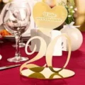Número de mesa acrílico oro 20 corazón cartel boda recepción fiesta decoración centro de mesa - Números Dobles Personalizados / Dorado