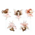Décorations de gâteau fée en acrylique pour anniversaire jolie fille ballet dessert - Fée (Ensemble de 5 Pièces) / Acrylique de 1.3mm d'Épaisseur