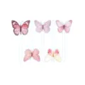 Ensemble de cake toppers papillon aquarelle, tiges acryliques transparentes pour anniversaire. - Papillon (Ensemble de 5 Pièces) / Acrylique de 1.3mm d'Épaisseur