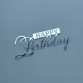 Silberner Acryl Happy Birthday Kuchen Topper, elegante Party Dessert Dekoration neu. - Happy Birthday Stil 6 / 1.3mm Dicke Breite Ca. 9CM / Silber