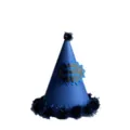Blauer Glitzer Geburtstagshut mit flauschigen Pompons fuer Kinder und Erwachsene Partydeko. - Glitzer Königsblau / 16*18CM