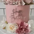 Ins Stijl Verjaardag Acryl Taart Decoratie Feest Levering Roze Bloemen Doos Accessoire - Roségoud Taart Zijdecoratie / 1,3 mm dik/breedte ca. 9 cm / Roségoud