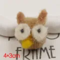 Handmade wool felt owl charm cute plush DIY phone case accessory brooch size 4x3cm - Light Brown Owl