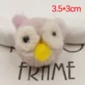 Handmade plush felt owl brooch accessory cute DIY phone case decorative pompom 3.5x3cm - Light Pink Owl