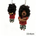 Handmade wool felt lion doll pendant cute bag charm knitted sweater animal keychain gift toy - Large Lion