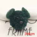 Handmade green plush animal head DIY accessory for phone case and brooch decoration. - Forest Green Puppy