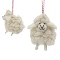 Handmade wool felt sheep hanging ornament, cute white little lamb pendant for home decor. - White Sheep